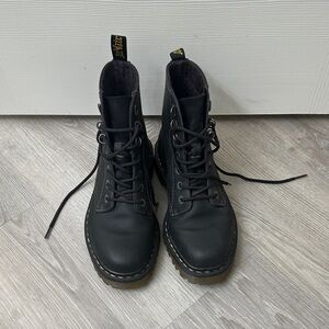 Dr. Martens Black Leather Moto Boots